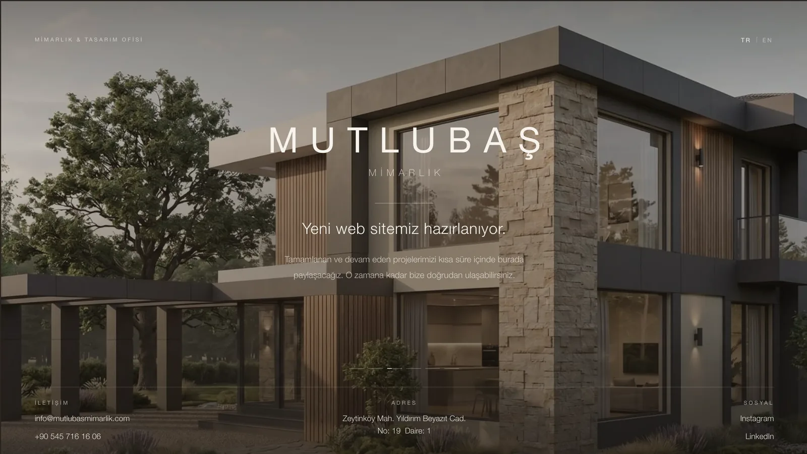 Mutlubaş Mimarlık website screenshot